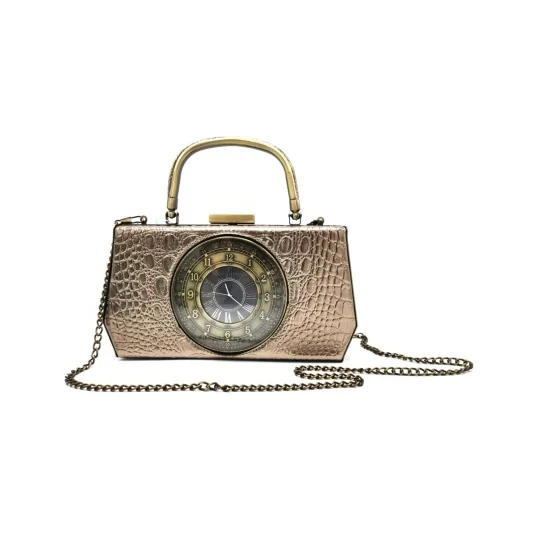 Bolso fiesta vintage con reloj real