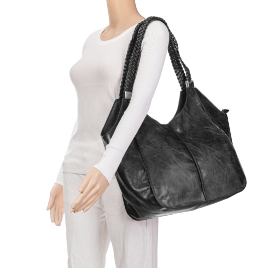 Bolso shopper de mujer con asa trenzada