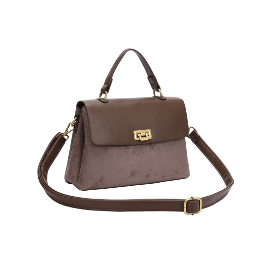 Bolso de mano con solapa y cierre metálico