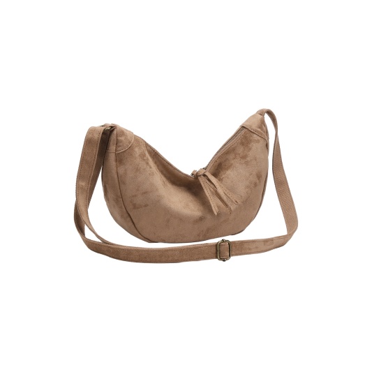 Bolso de hombro media luna con cremallera